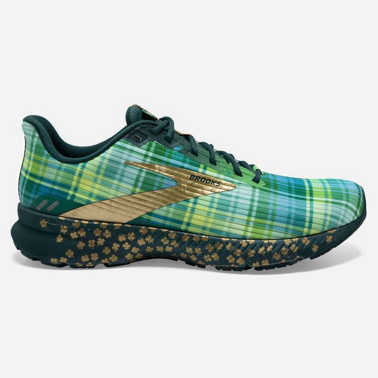 Tenis Brooks Launch 8 Light Cushion - Zapatillas Para Correr En Asfalto Hombre - Verde / Metal Dorad